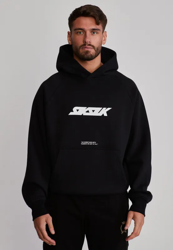 Black Graphic Hoodie made by Siksilk