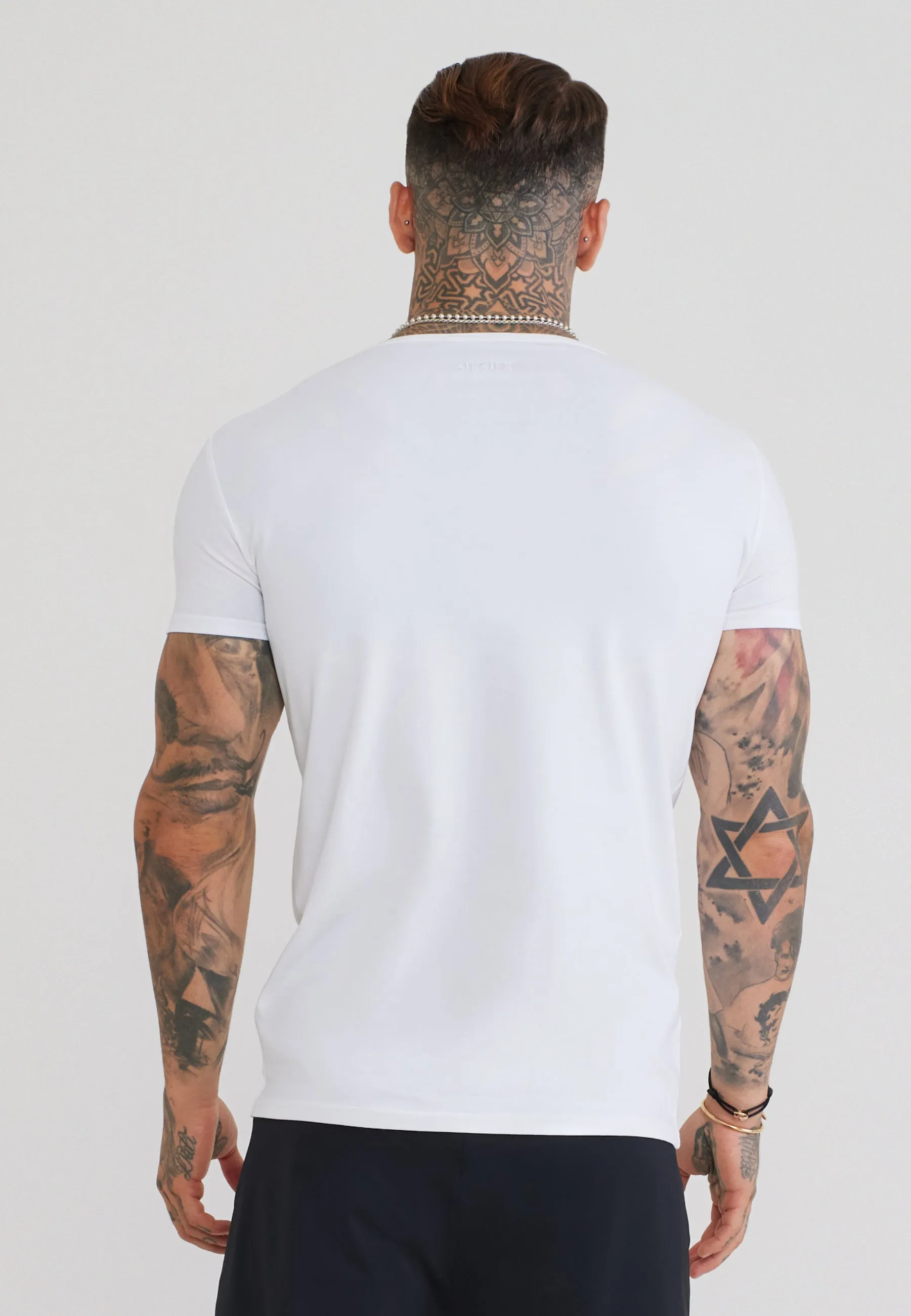 White Scoop Neck T-Shirt sold by Siksilk product image thumbnail 5