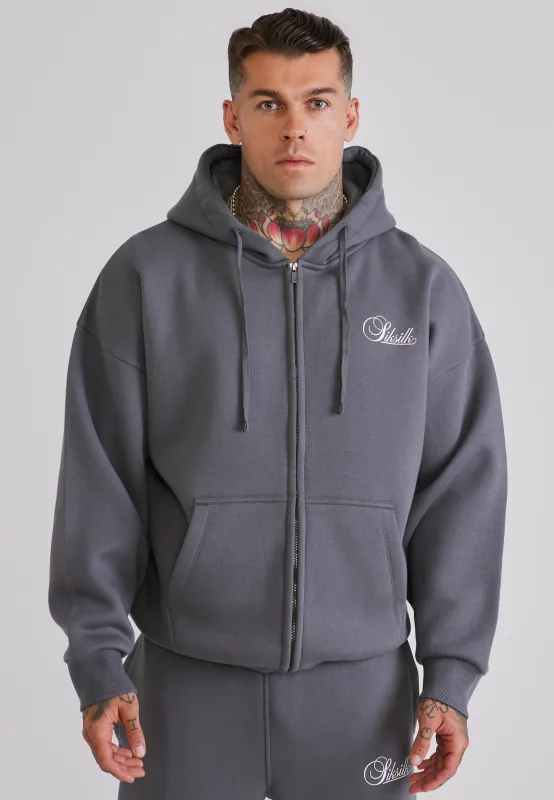 Grey Essentials Full Zip Hoodie made by Siksilk