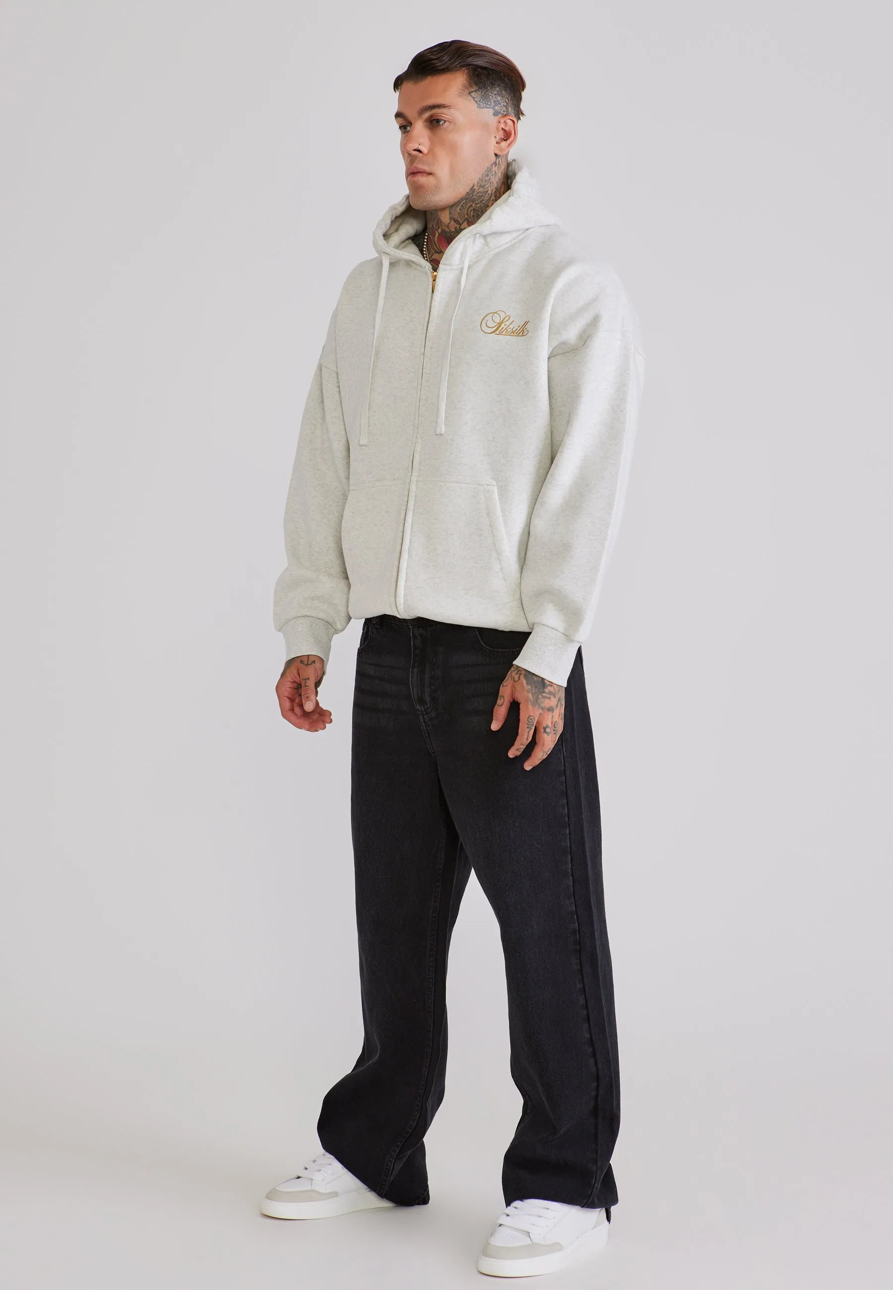 Snow Marl Essentials Full Zip Hoodie sold by Siksilk product image thumbnail 4