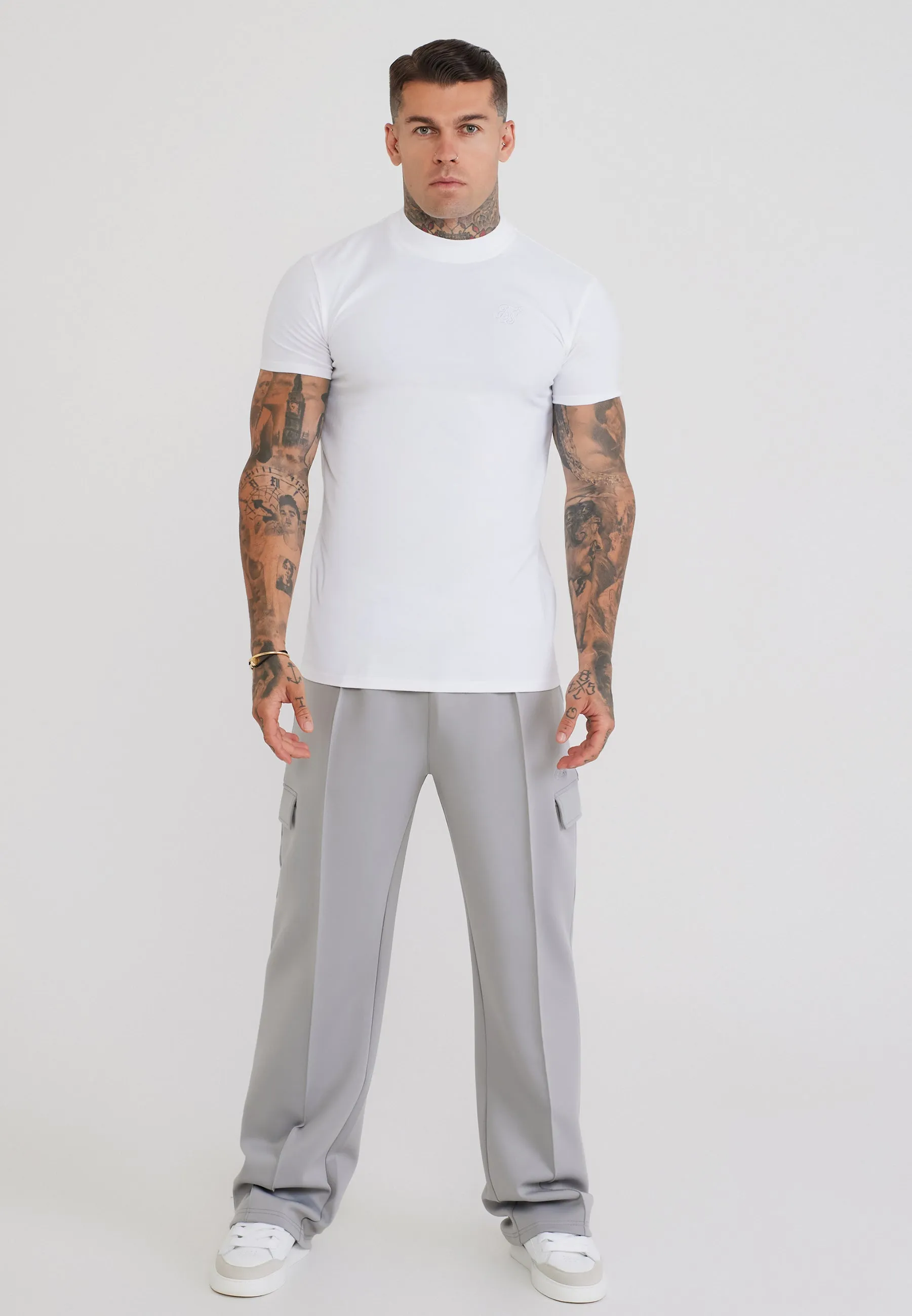 White Muscle Fit T-Shirt sold by Siksilk product image thumbnail 3