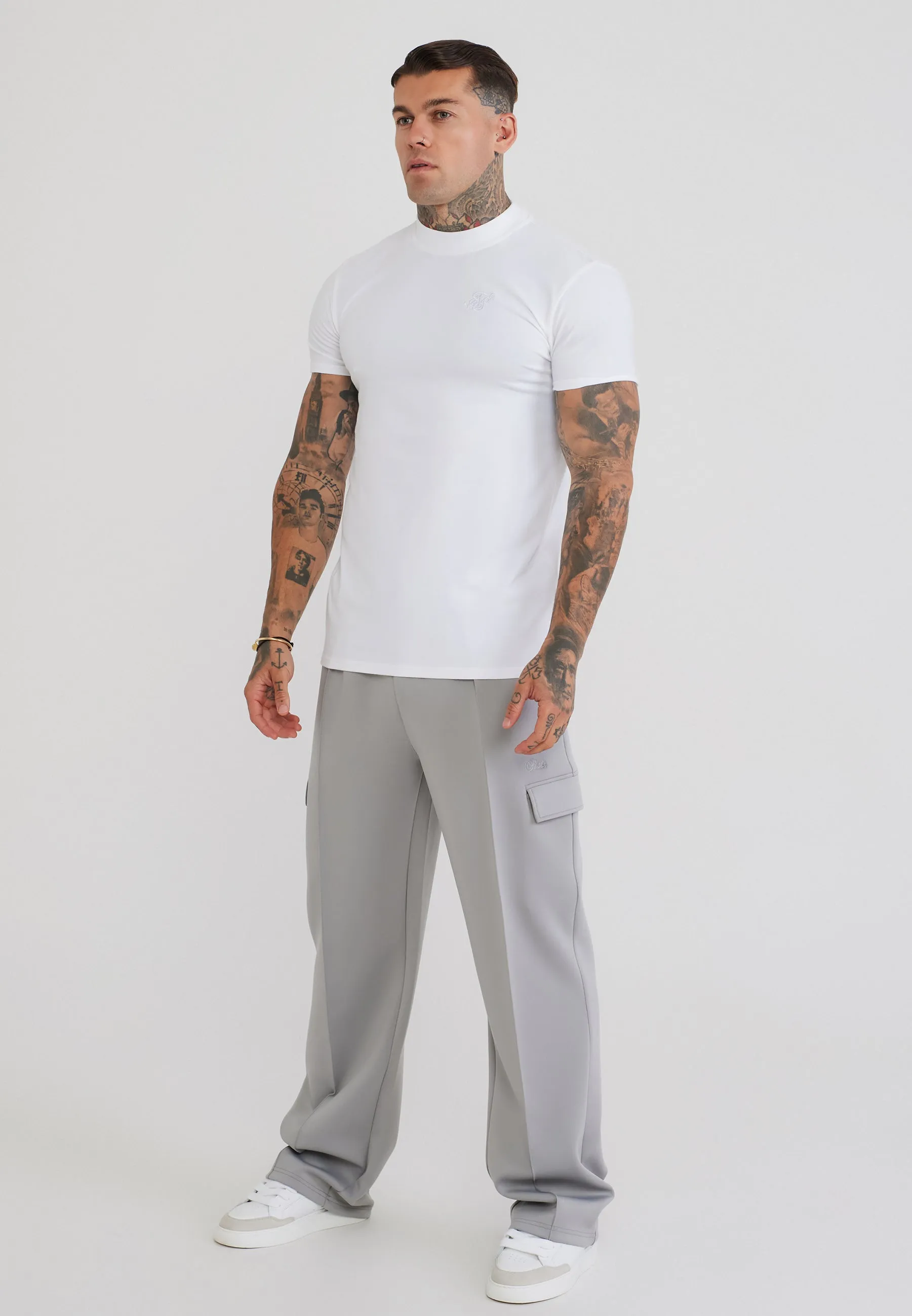 White Muscle Fit T-Shirt sold by Siksilk product image thumbnail 4