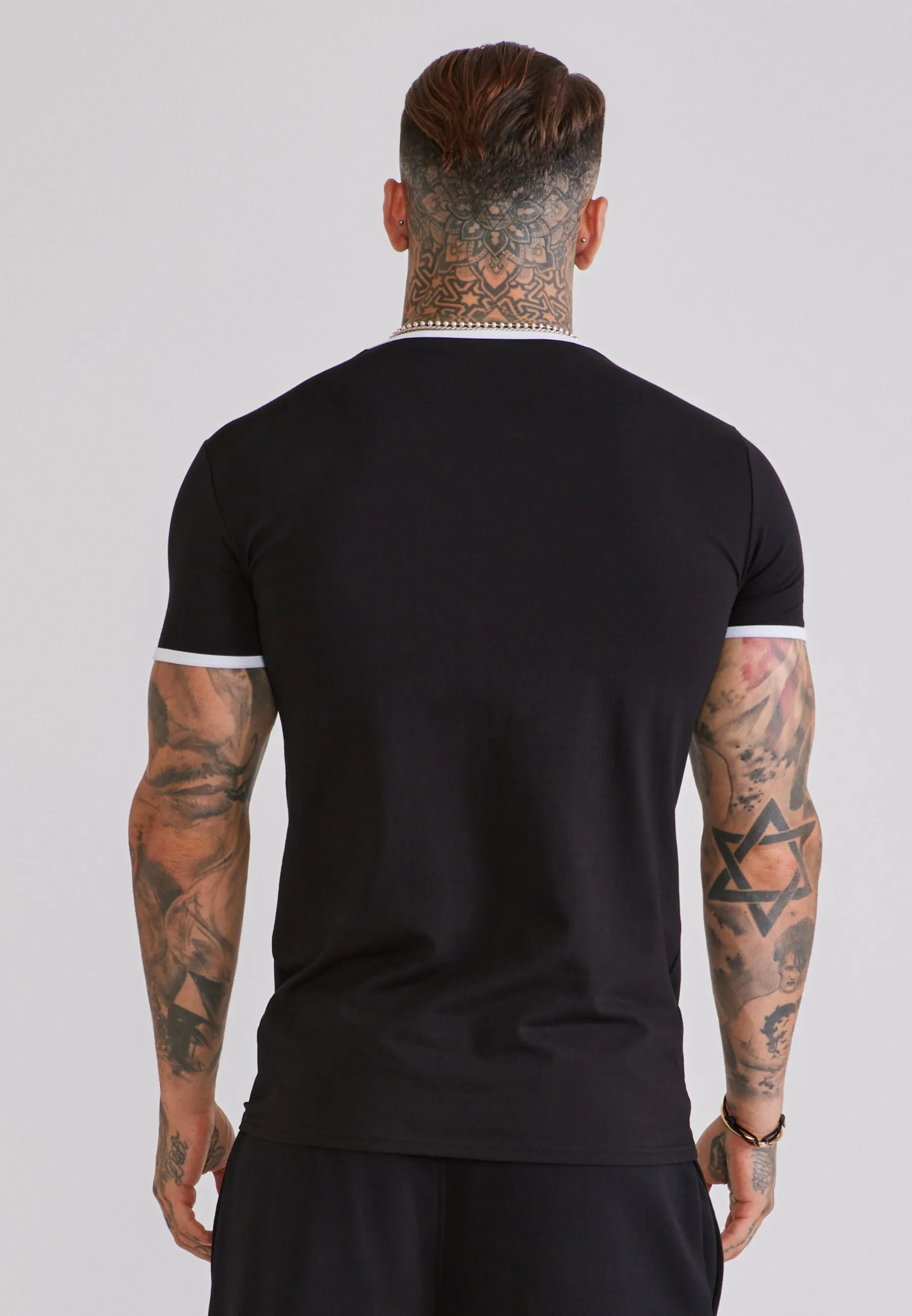 Black and White Ringer T-Shirt sold by Siksilk product image thumbnail 5