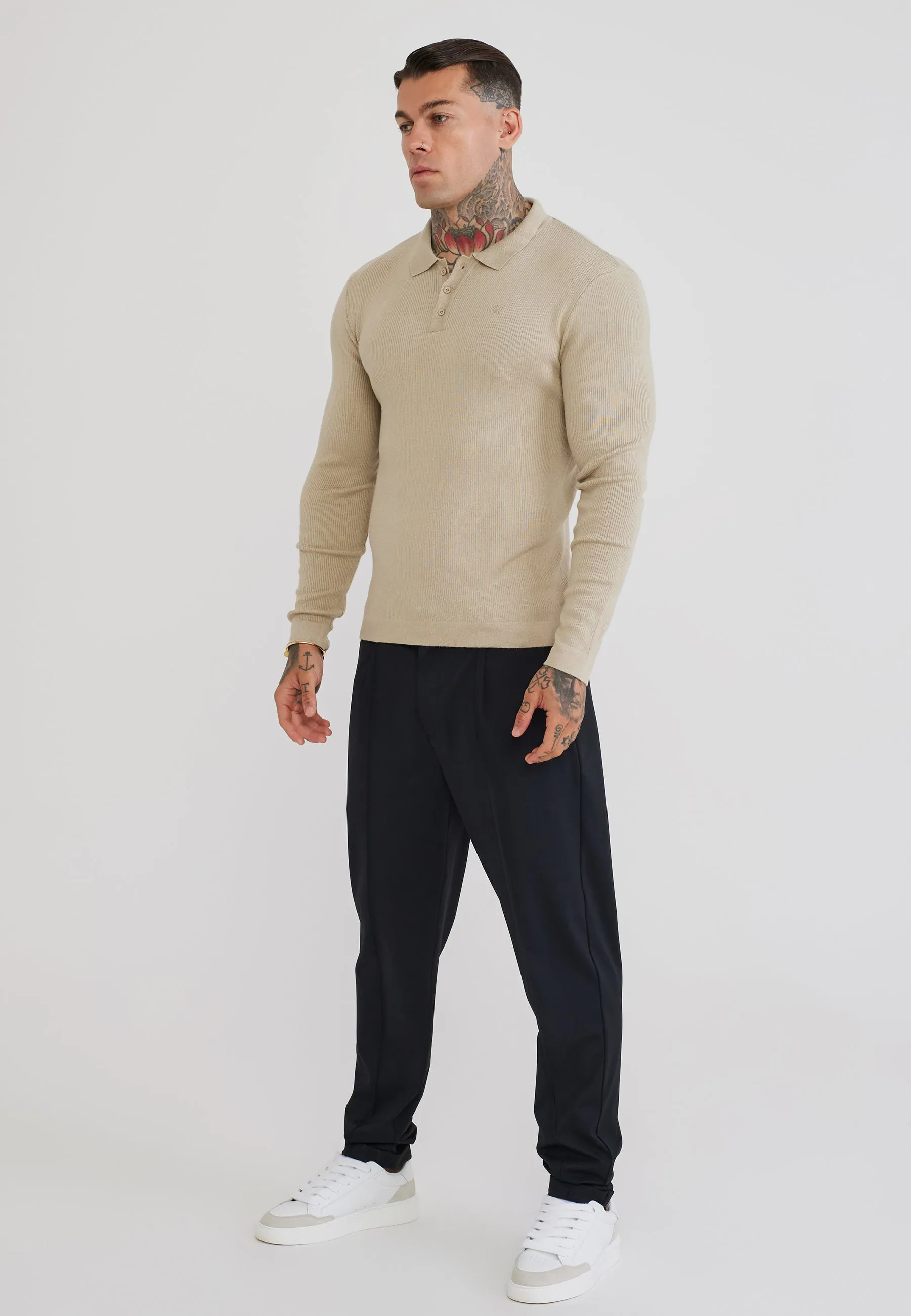 Stone LS Knitted Polo T-Shirt sold by Siksilk product image thumbnail 4