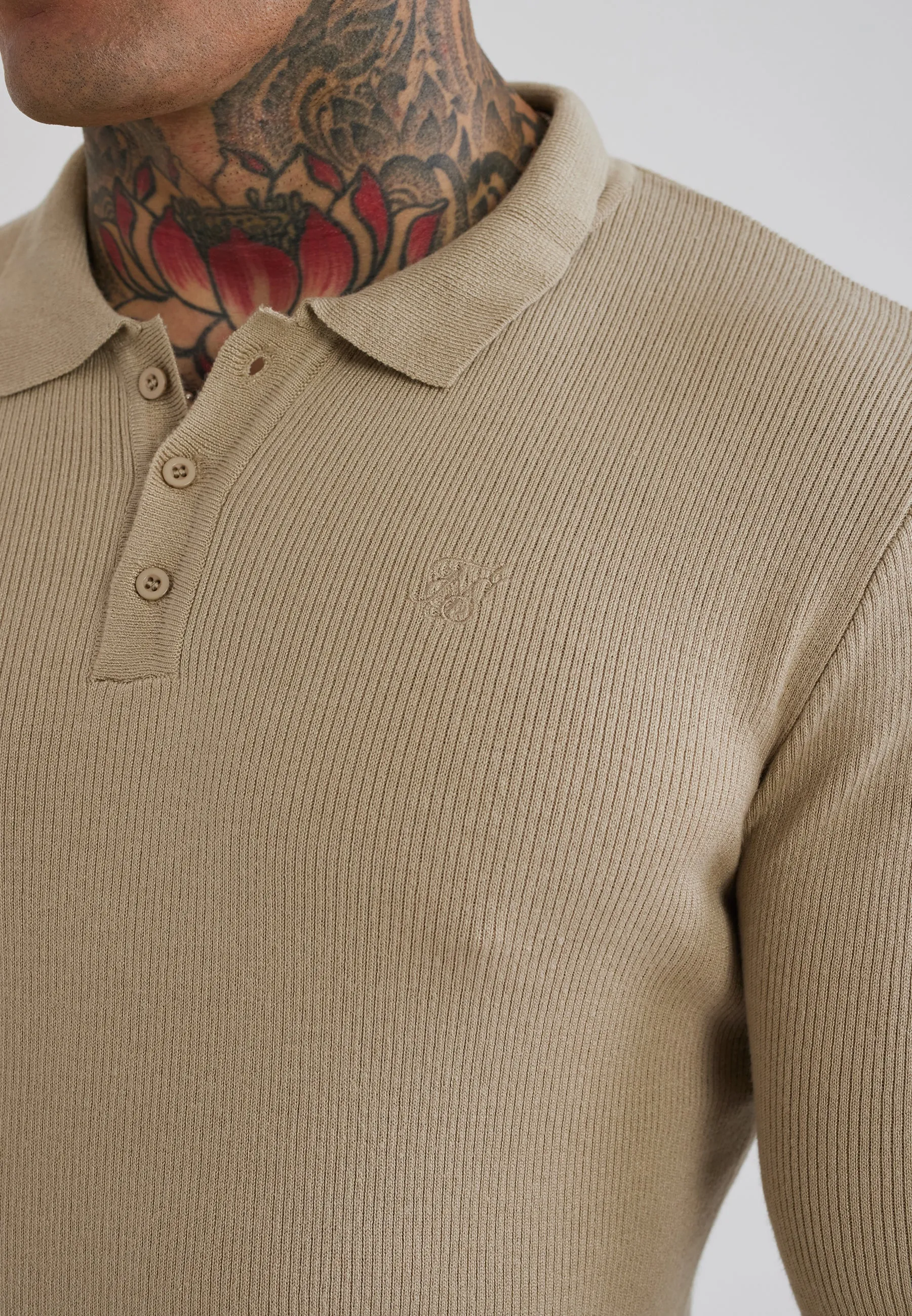 Stone LS Knitted Polo T-Shirt sold by Siksilk product image thumbnail 2