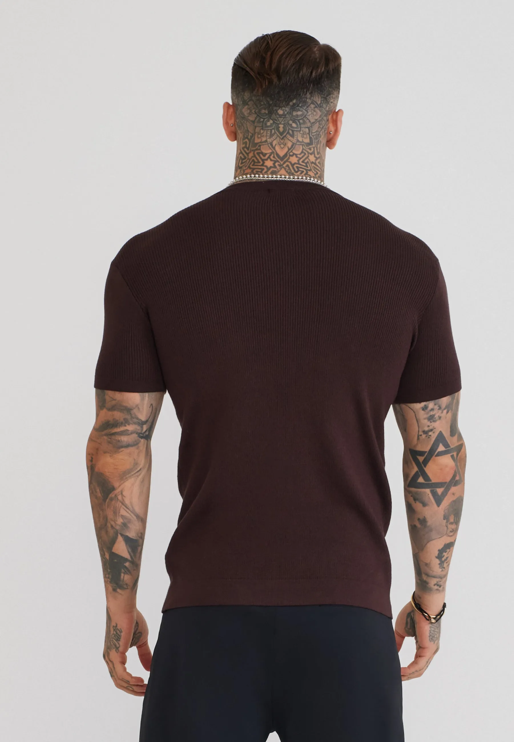 Brown Knitted T-Shirt sold by Siksilk product image thumbnail 5
