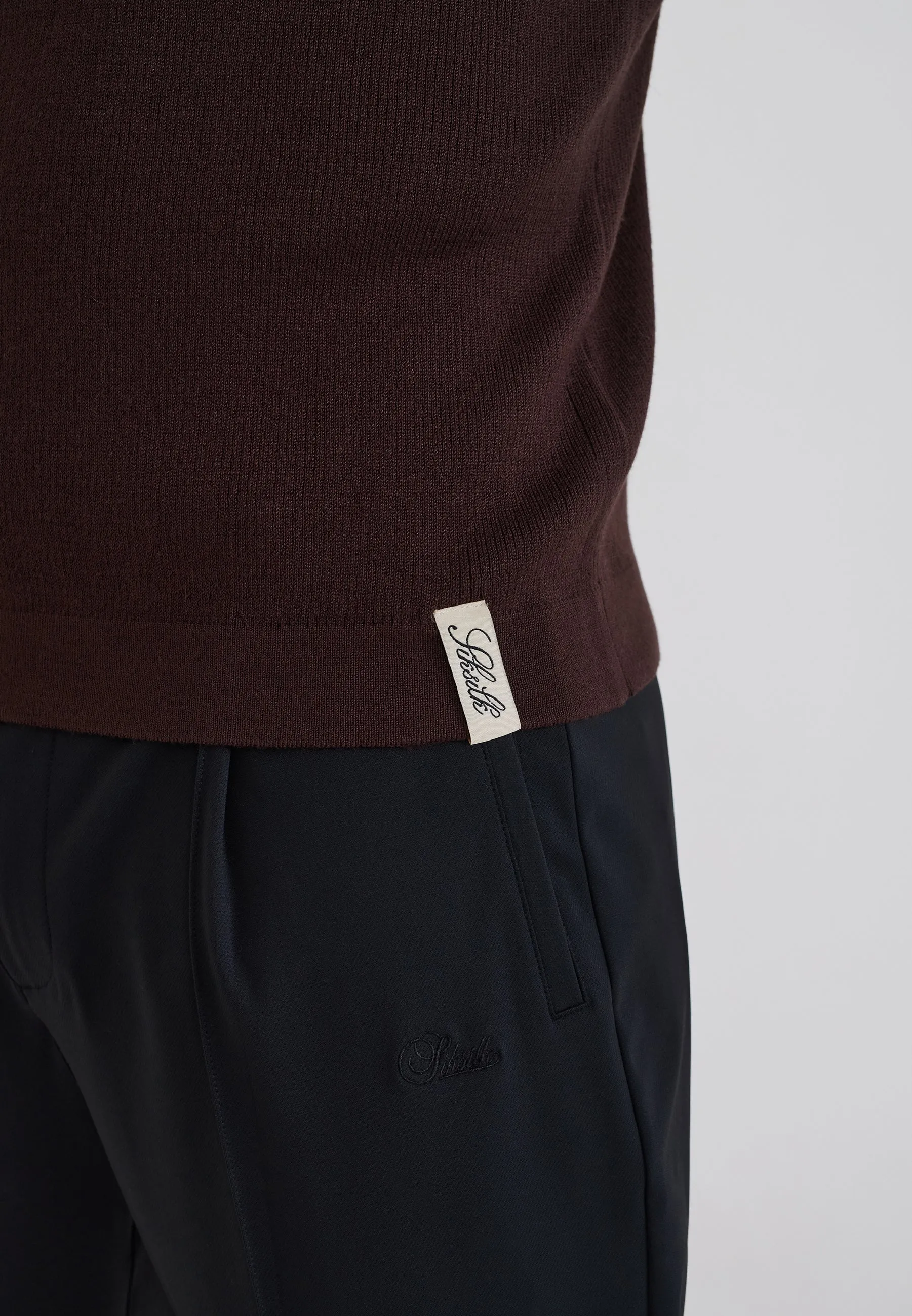Brown Knitted T-Shirt sold by Siksilk product image thumbnail 2