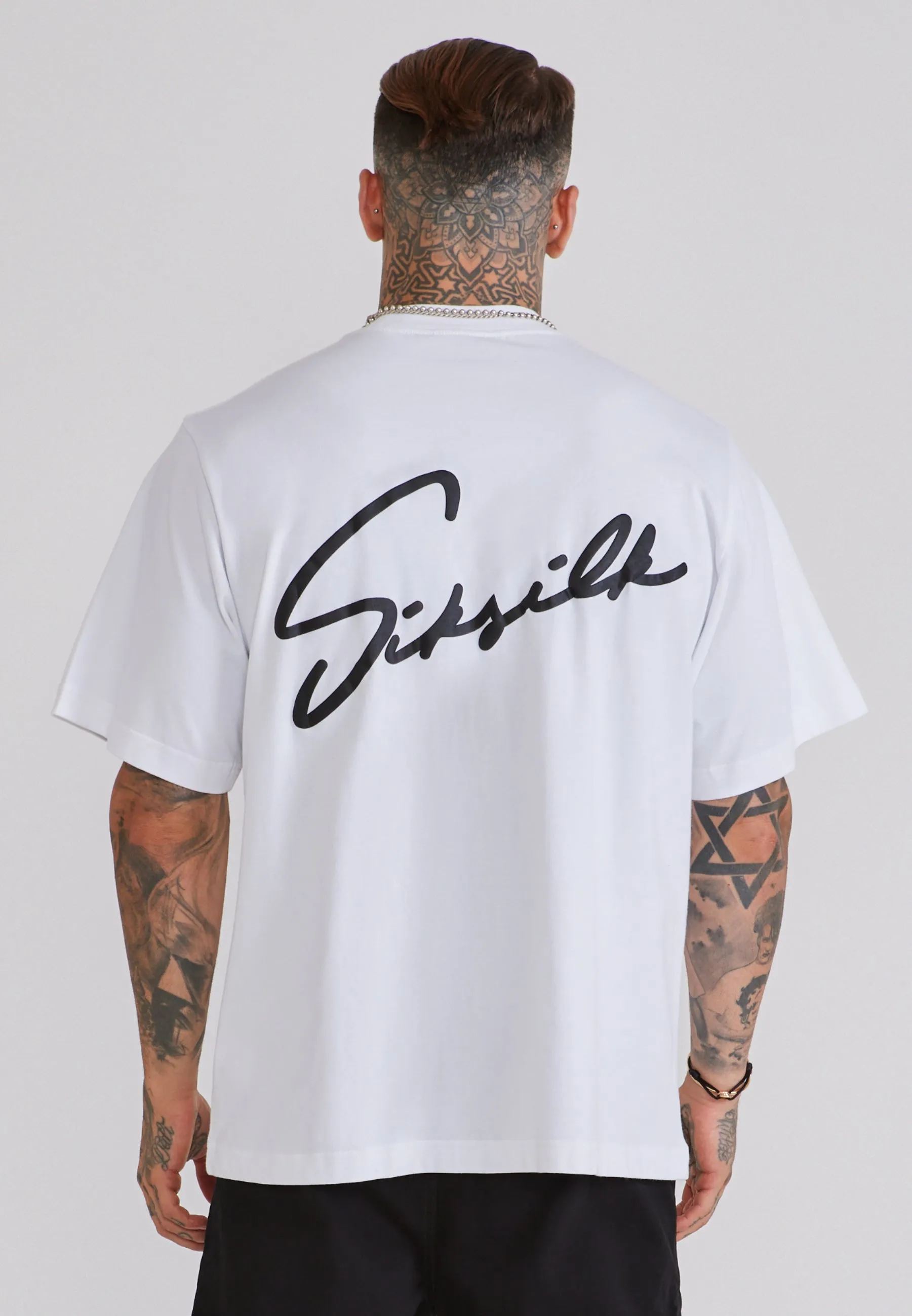 White Script T-Shirt sold by Siksilk product image thumbnail 5