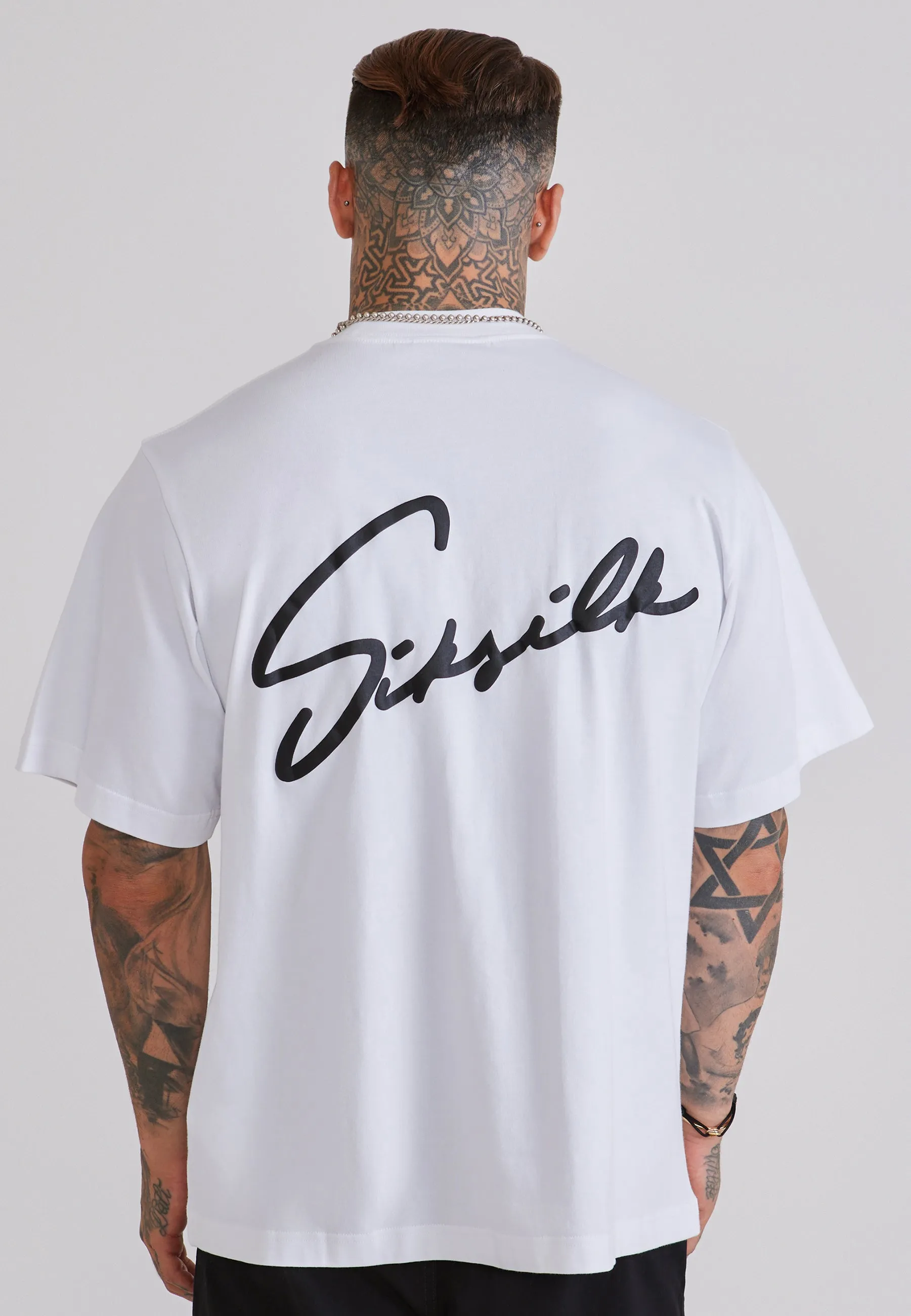 White Script T-Shirt sold by Siksilk product image thumbnail 2