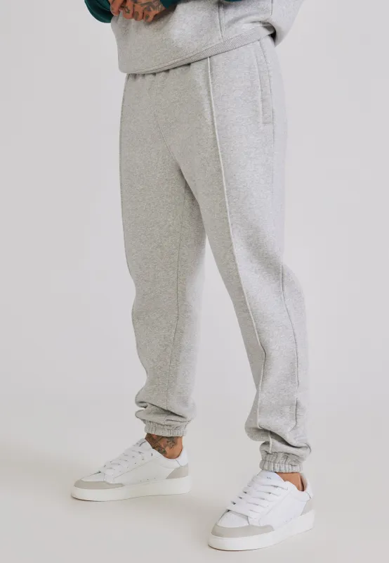 Grey Marl Pintuck Joggers made by Siksilk