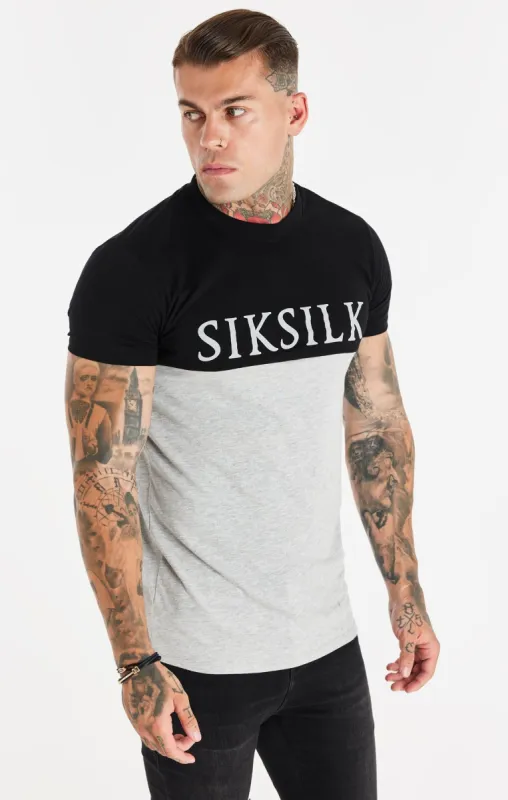 Black Cut And Sew Muscle Fit T-Shirt sold by Siksilk
