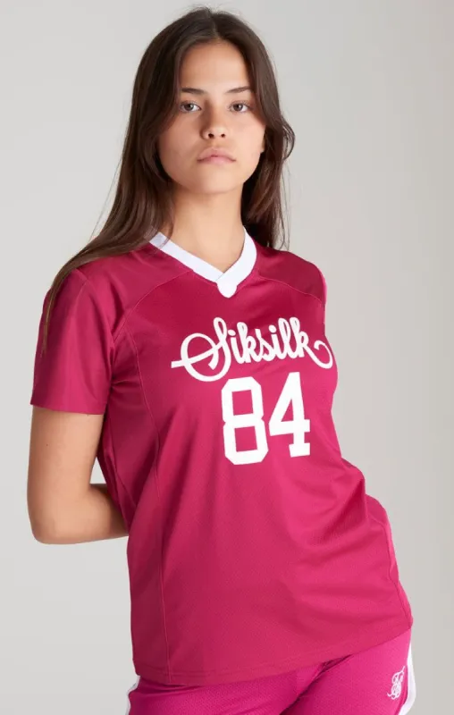 Girls Pink Retro Football Cropped Jersey sold by Siksilk