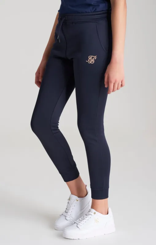 Girls Navy Logo Jogger sold by Siksilk