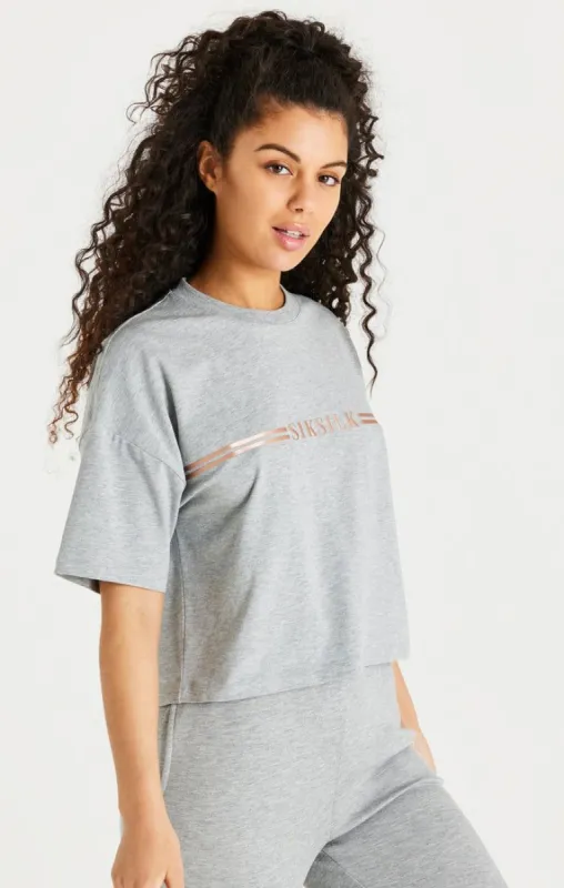 Grey Marl Box T-Shirt sold by Siksilk
