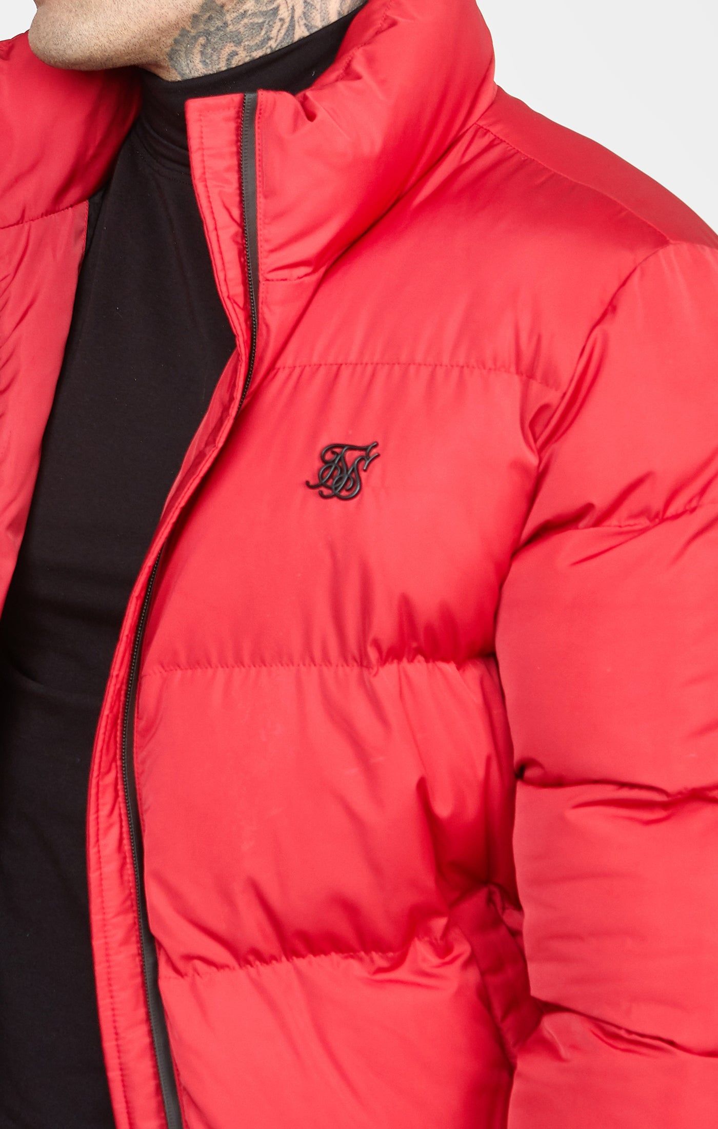 Red Embossed Logo Puffer Jacket sold by Siksilk product image thumbnail 2
