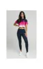 SikSilk Fade Tape Crop Tee - Navy,Pink & White sold by Siksilk