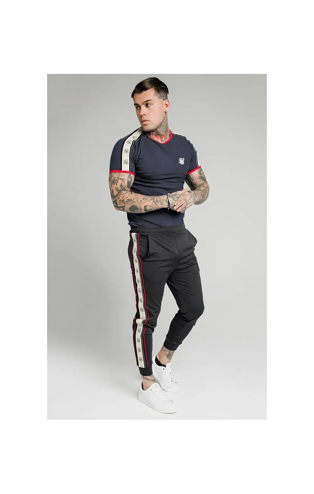 SikSilk S/S Premium Ringer Gym Tee - Navy sold by Siksilk product image thumbnail 3