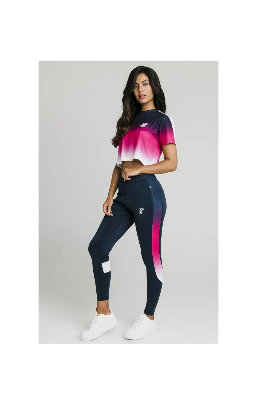 SikSilk Fade Tape Crop Tee - Navy,Pink & White sold by Siksilk product image thumbnail 5