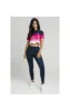 SikSilk Fade Tape Crop Tee - Navy,Pink & White sold by Siksilk