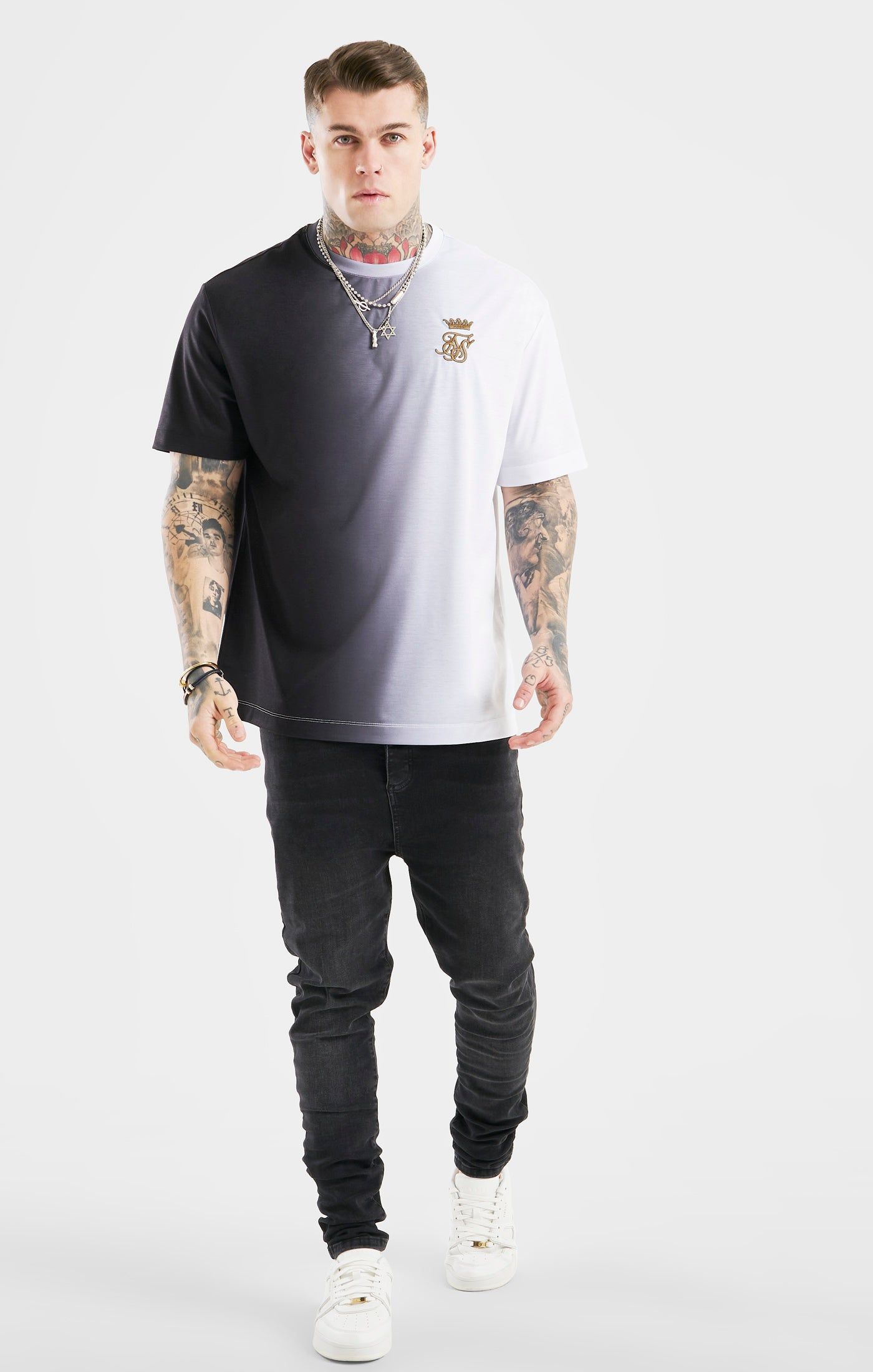 Messi x SikSilk Oversized Fade Tee - Black & White sold by Siksilk product image thumbnail 3