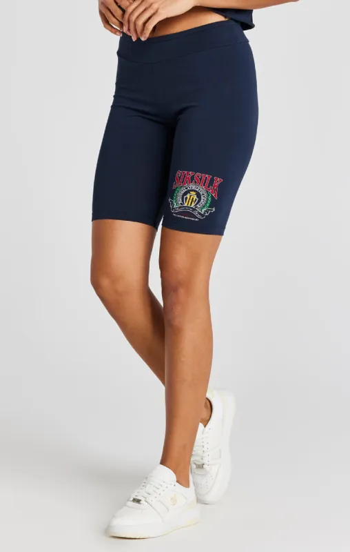 Navy Varsity Cycle Short sold by Siksilk