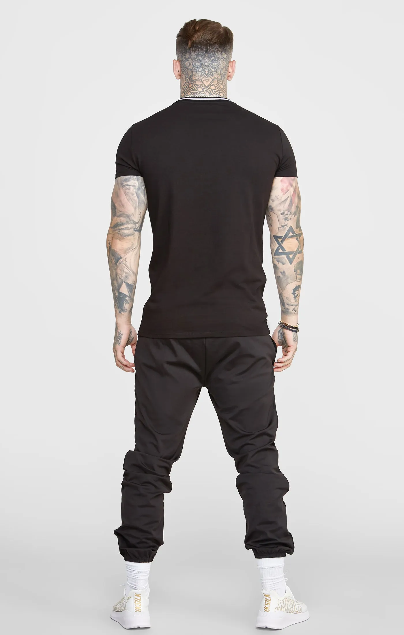 Black Gym Fit T-Shirt W Yarn Dyed Rib sold by Siksilk product image thumbnail 5