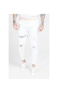SikSilk Skinny Distressed Denims – White sold by Siksilk