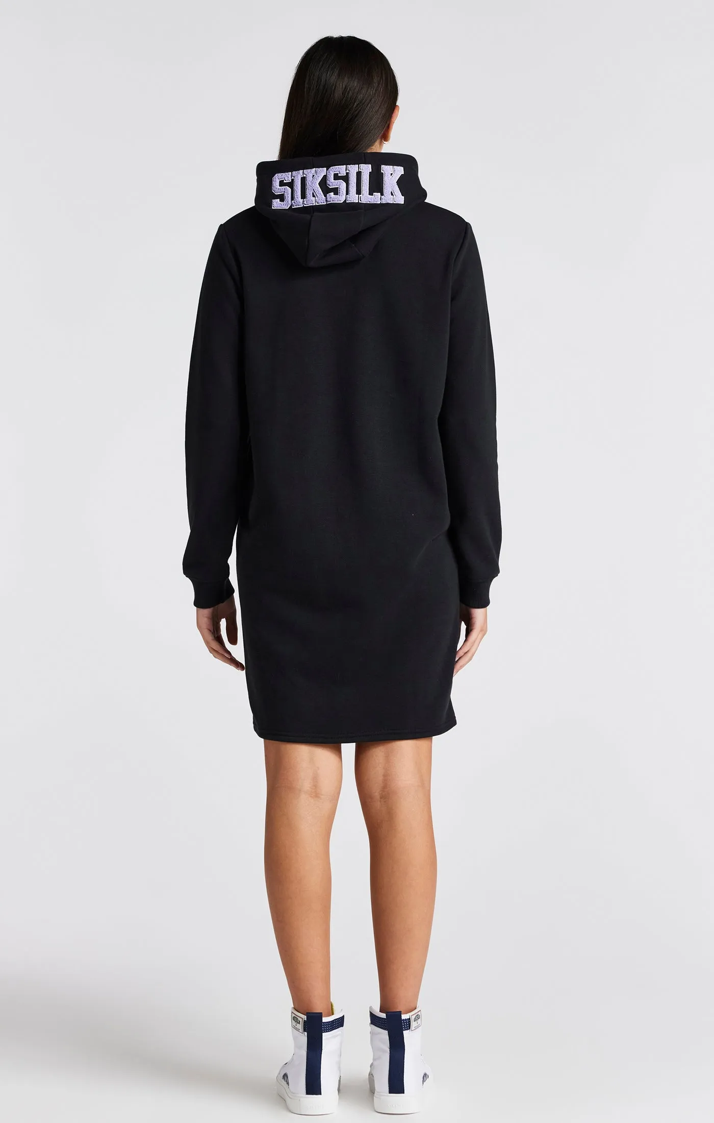 Girls Black Varsity Logo Hoodie Dress sold by Siksilk product image thumbnail 5