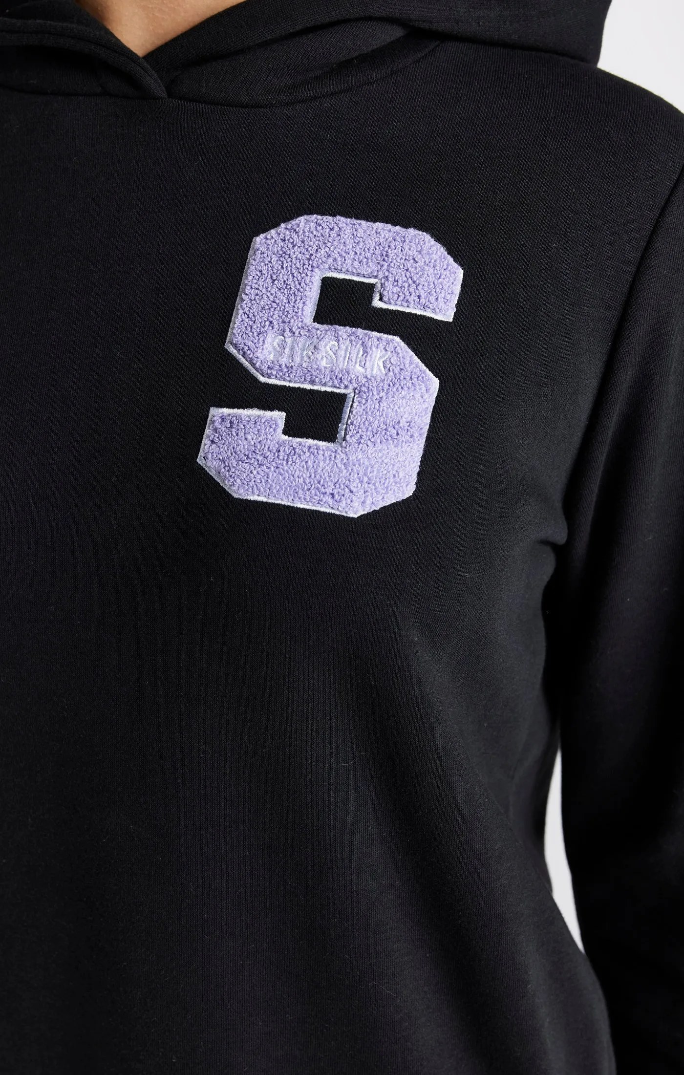 Girls Black Varsity Logo Hoodie Dress sold by Siksilk product image thumbnail 2