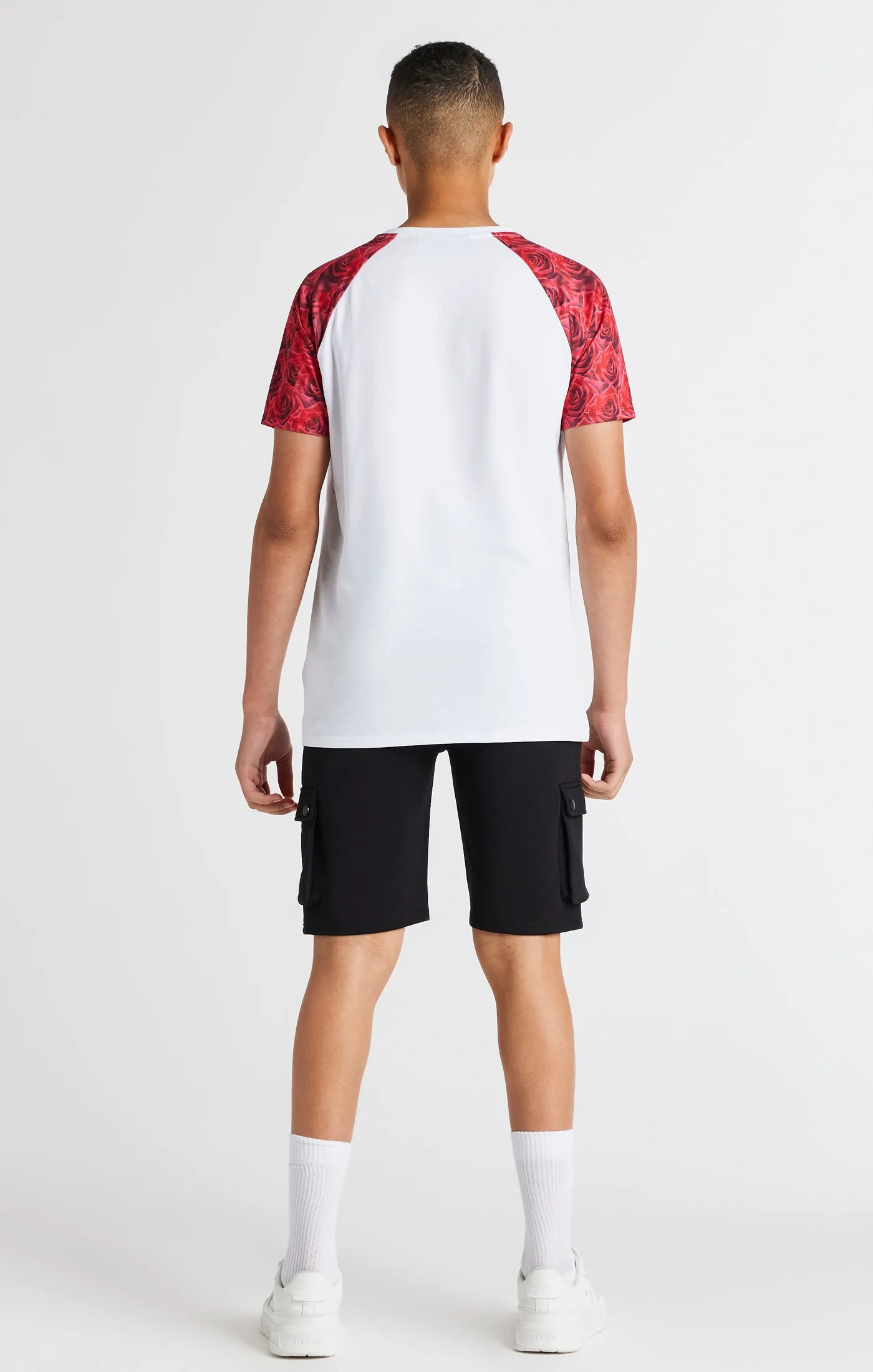 Boys White Raglan Rose T-Shirt sold by Siksilk product image thumbnail 5