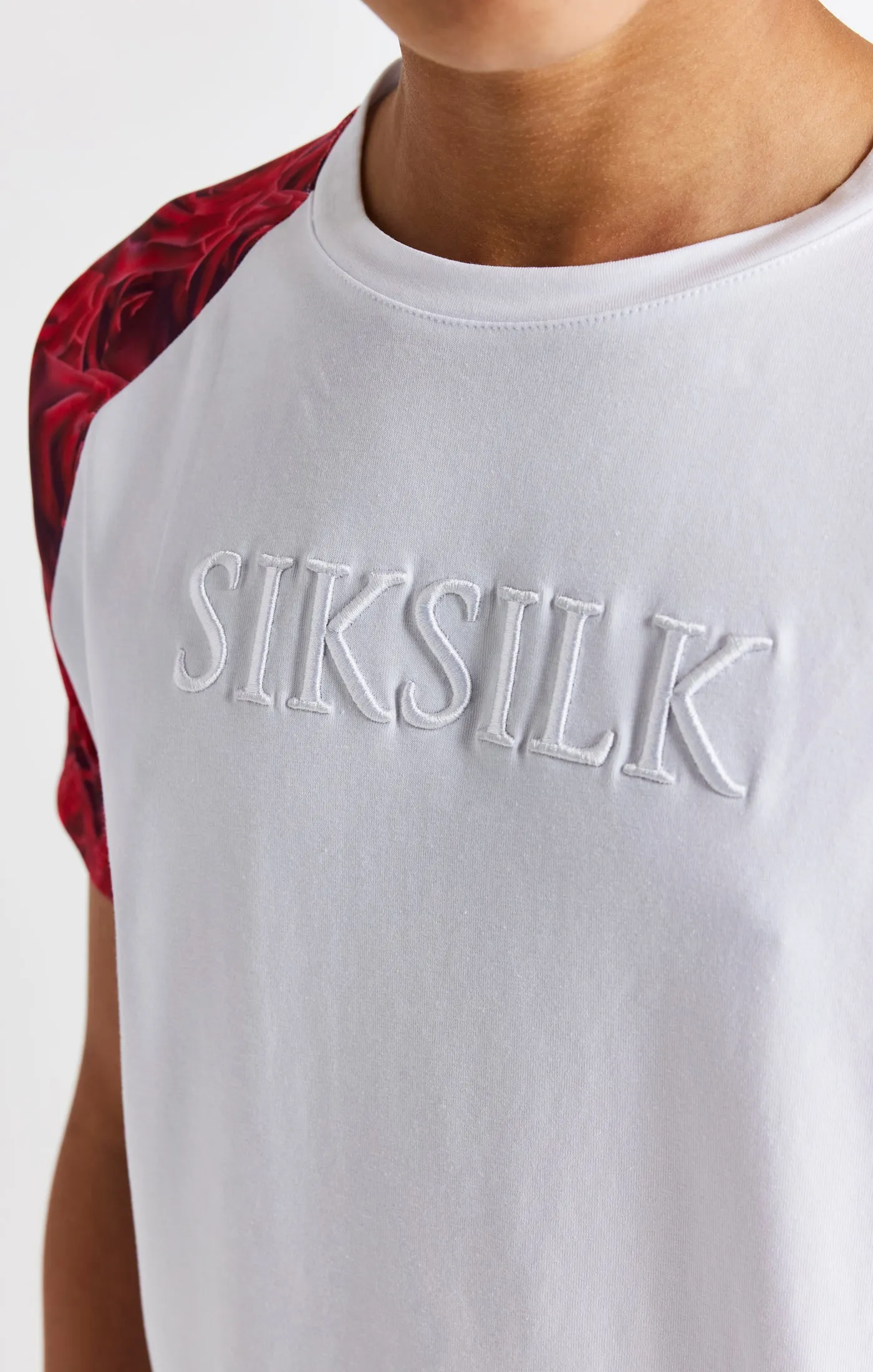 Boys White Raglan Rose T-Shirt sold by Siksilk product image thumbnail 2