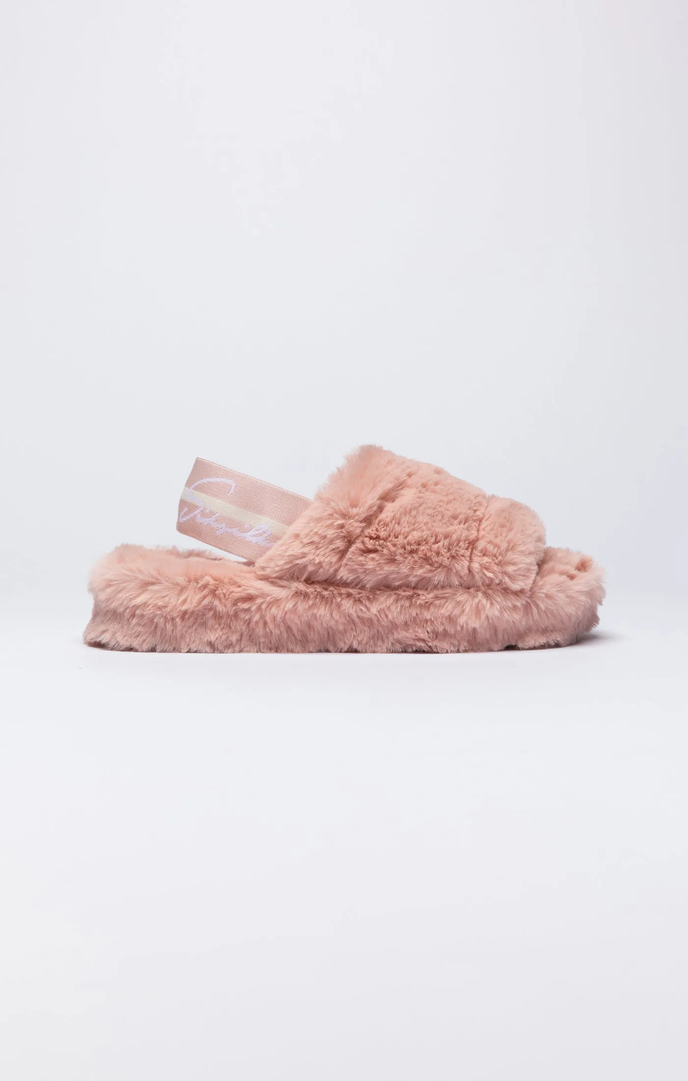 Pink Fluffy Slide Slipper sold by Siksilk