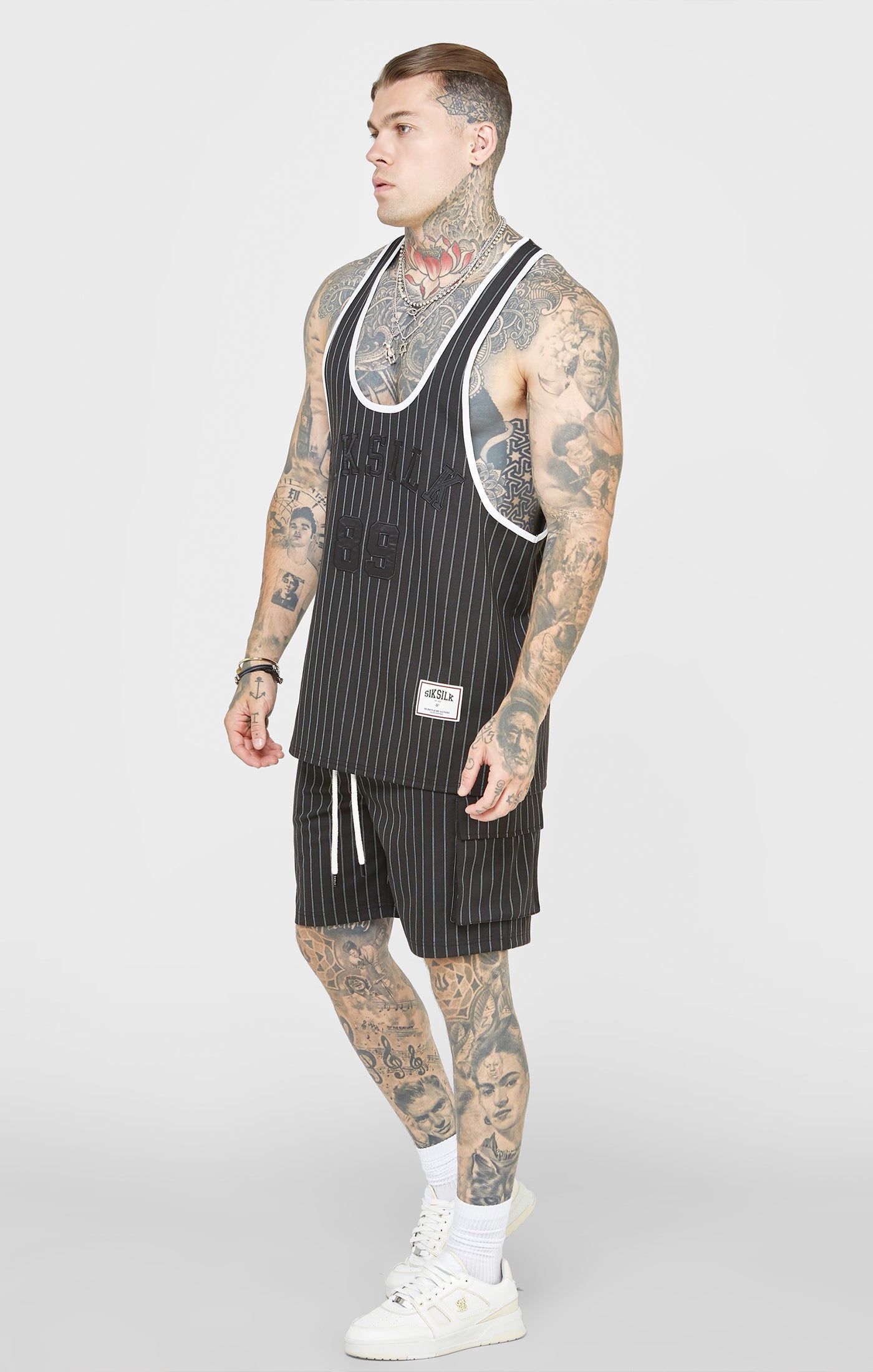Black Anniversary Racer Back Vest sold by Siksilk product image thumbnail 3