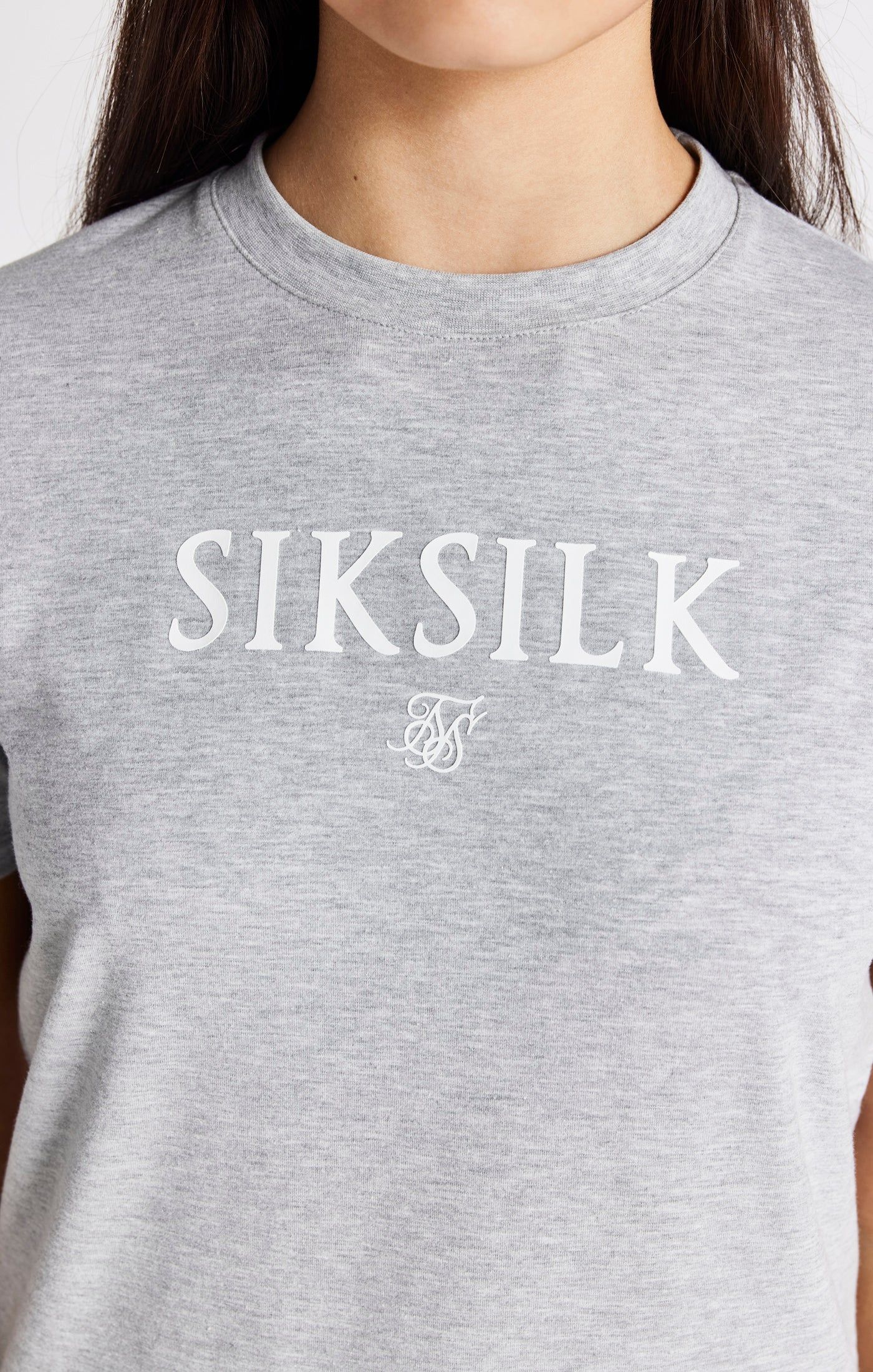 Girls Grey Marl Branded T-Shirt sold by Siksilk product image thumbnail 2