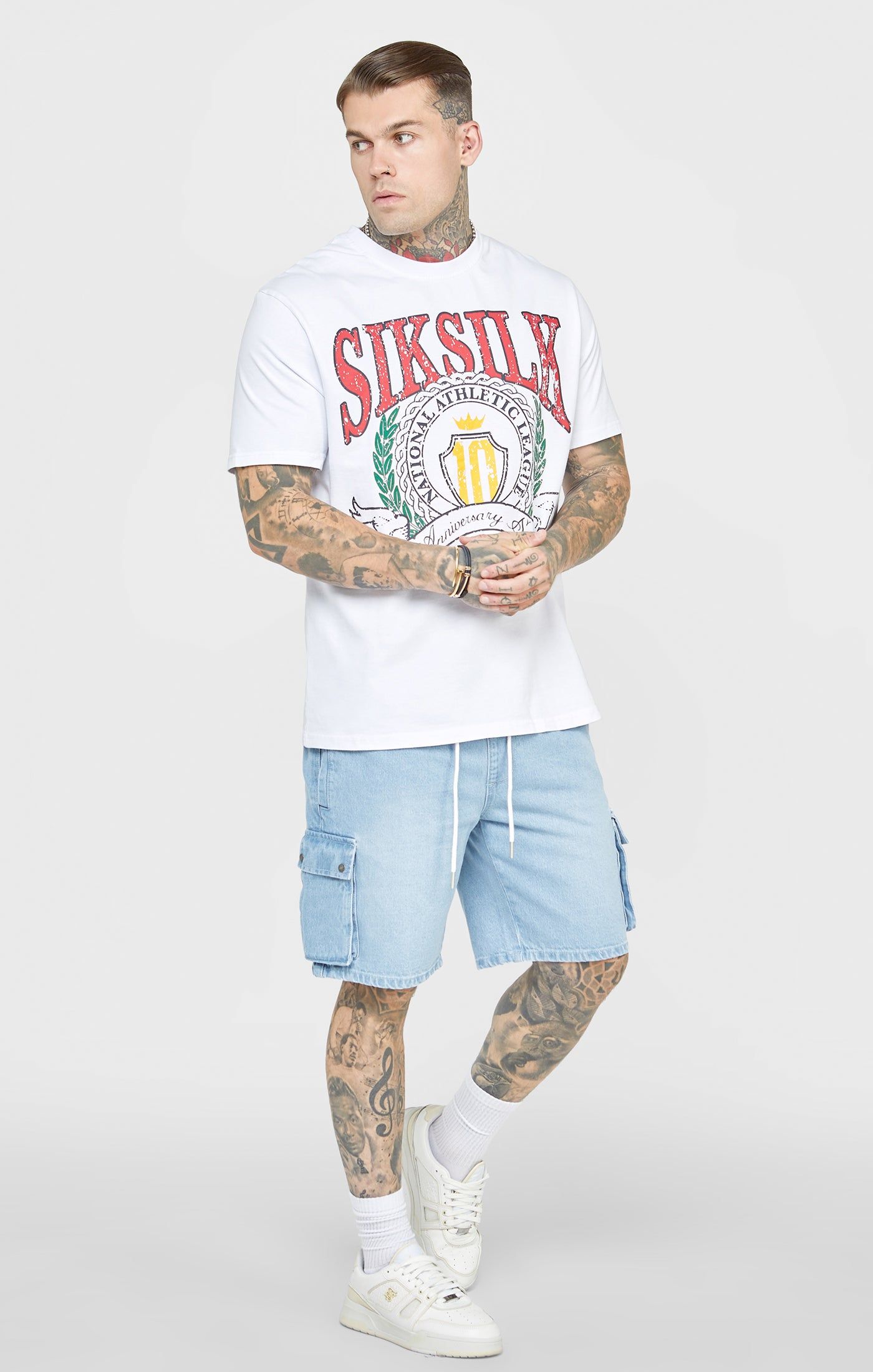 White Varsity Oversized T-Shirt sold by Siksilk product image thumbnail 4