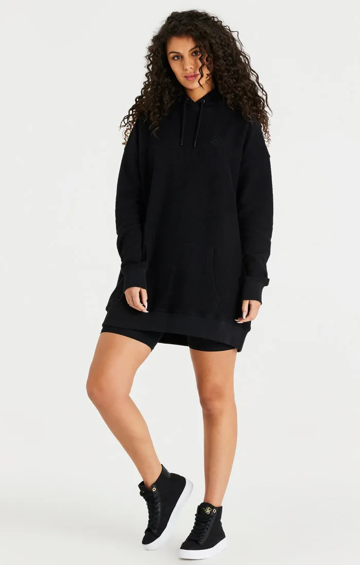 Black Reverse Fleece Hoodie Dress sold by Siksilk product image thumbnail 3