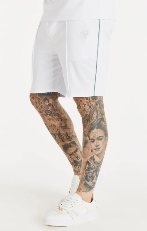 SikSilk Script Pleated Shorts - White sold by Siksilk