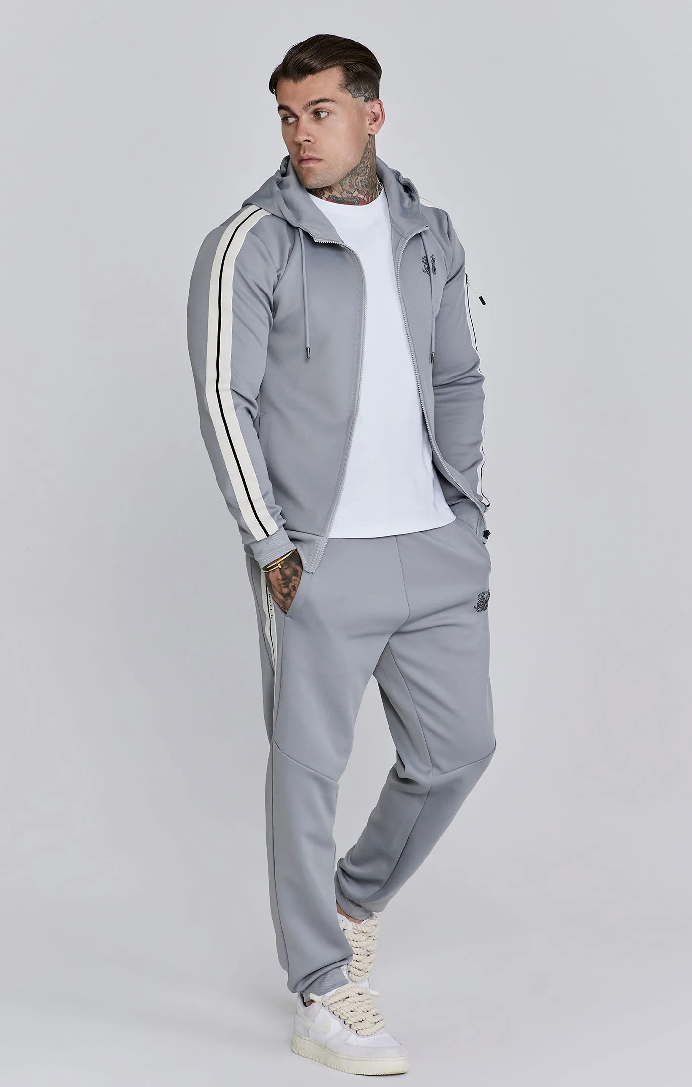 Grey Full Zip Hoodie sold by Siksilk product image thumbnail 4