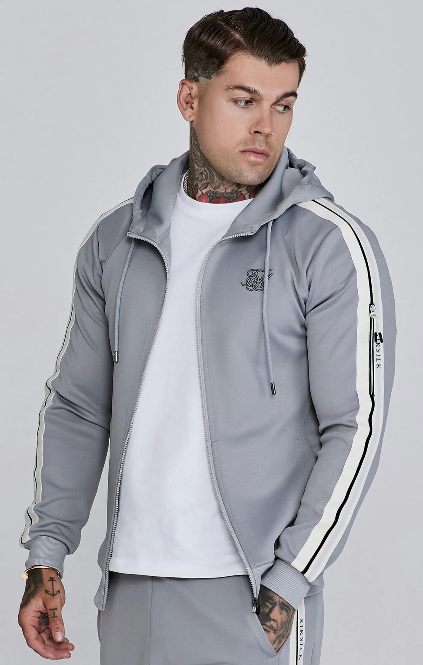 Grey Full Zip Hoodie sold by Siksilk