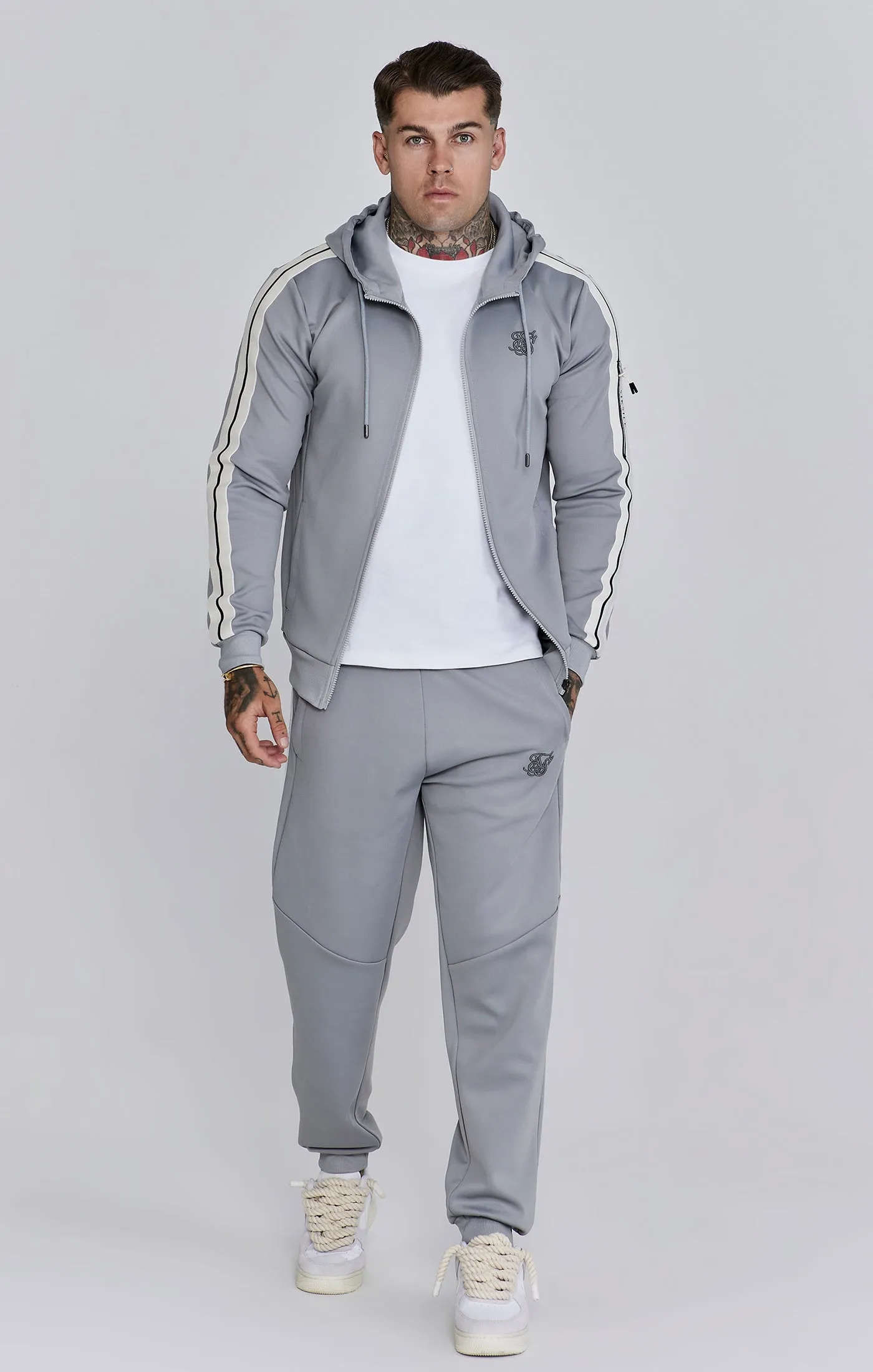Grey Full Zip Hoodie sold by Siksilk product image thumbnail 2