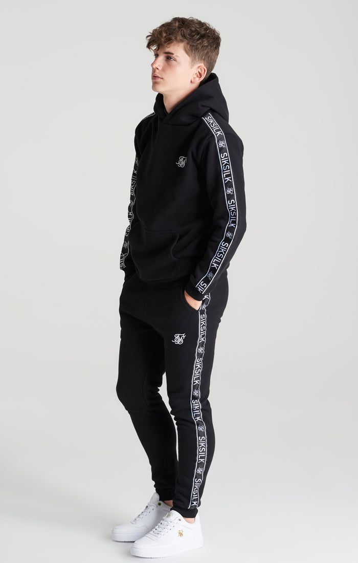 Boys Black Fleece Taped Tracksuit sold by Siksilk product image thumbnail 2