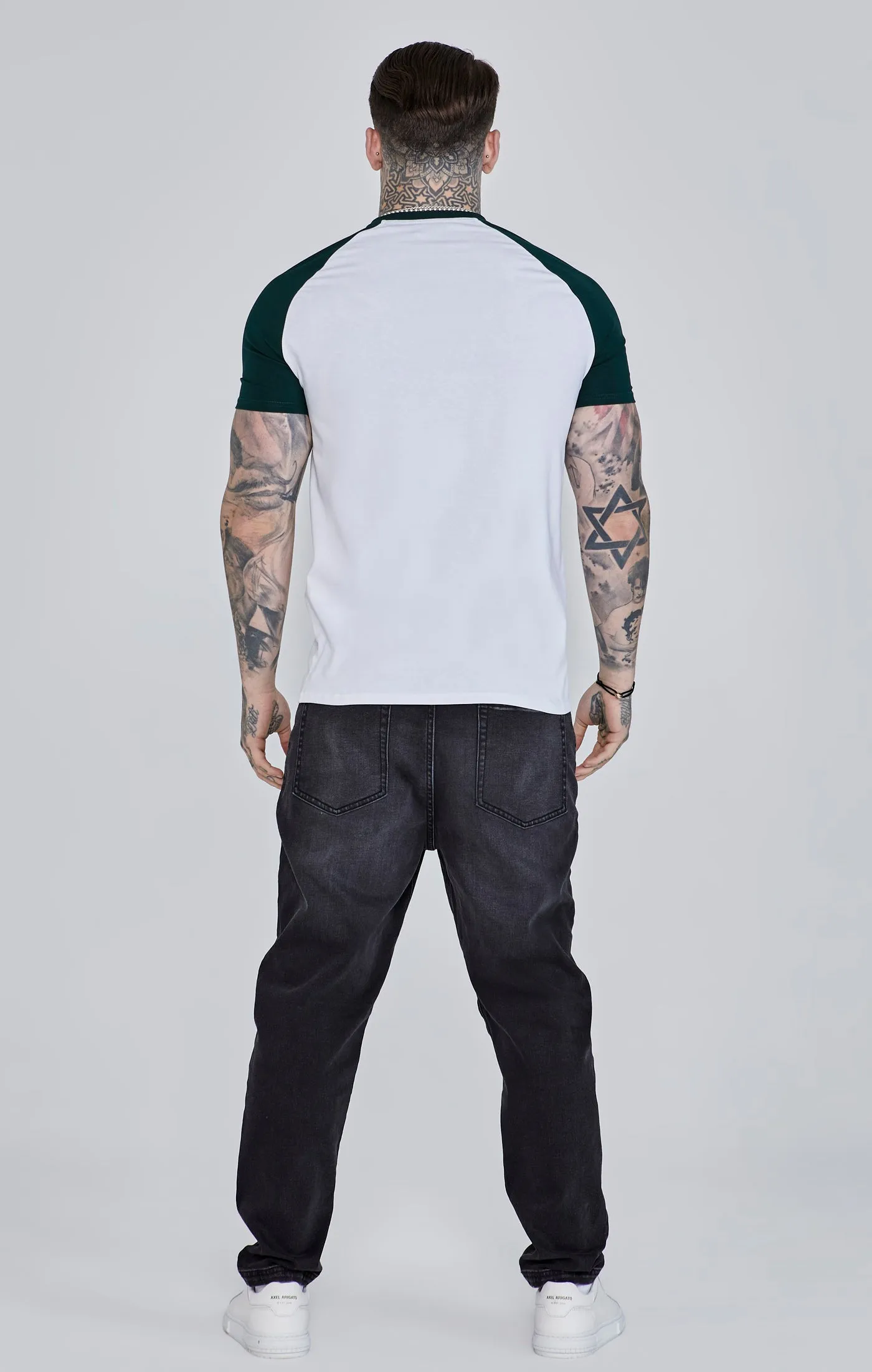 White Green Raglan T-Shirt sold by Siksilk product image thumbnail 5