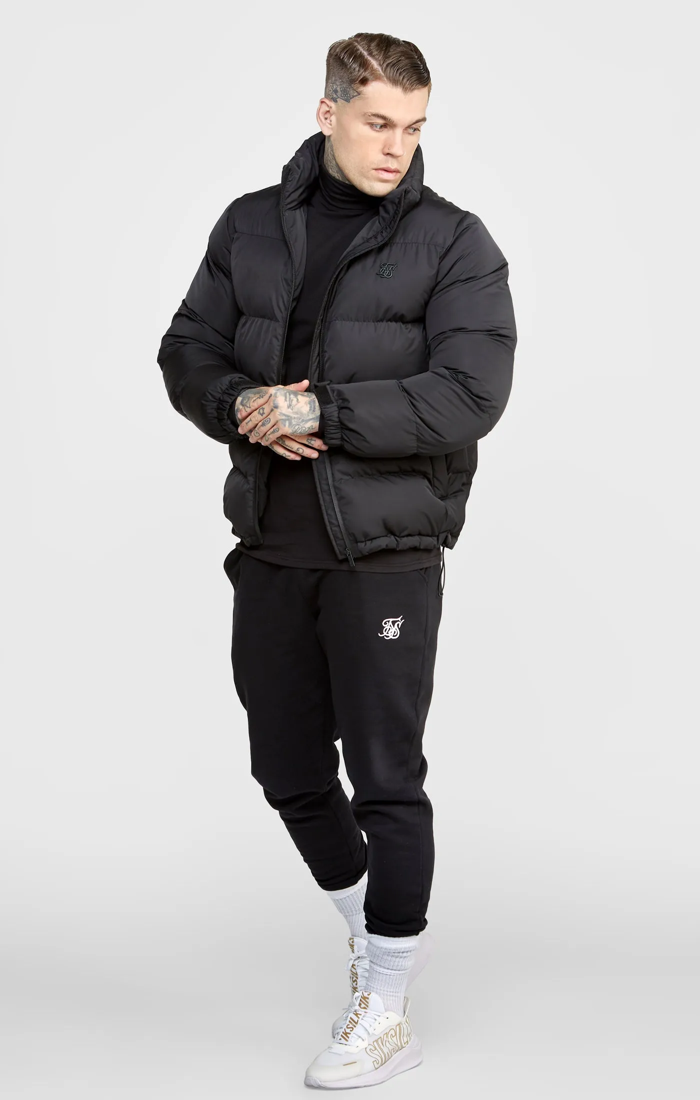 Black Embossed Logo Bubble Jacket sold by Siksilk product image thumbnail 3