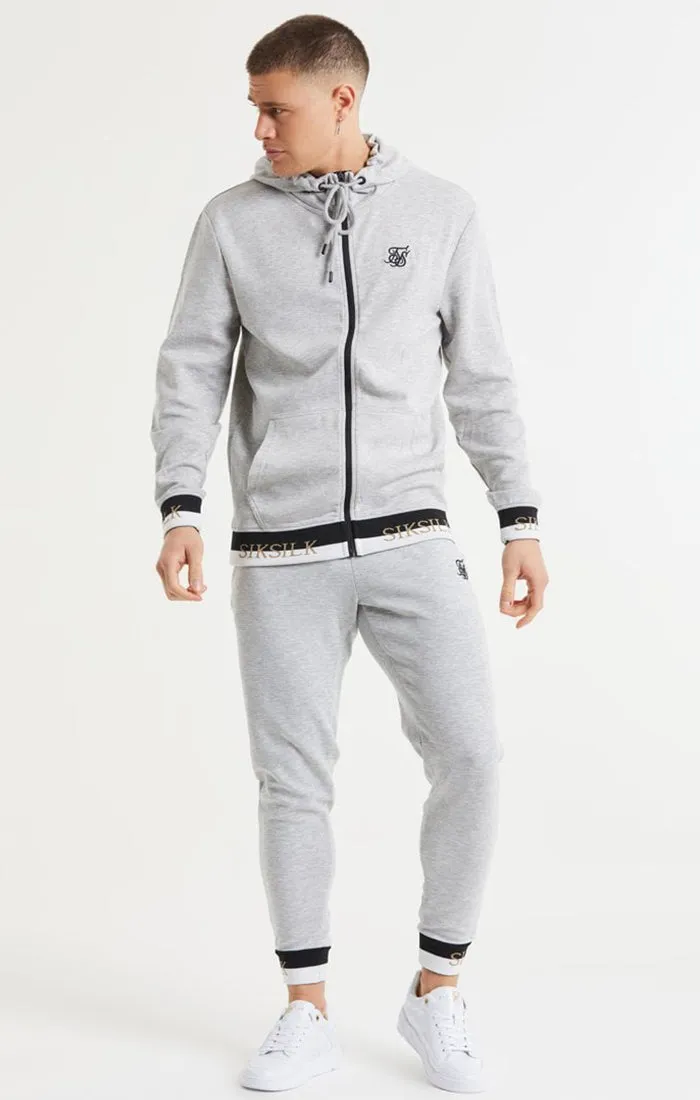 Grey Marl Zip-Thru Funnel Hoodie sold by Siksilk product image thumbnail 4