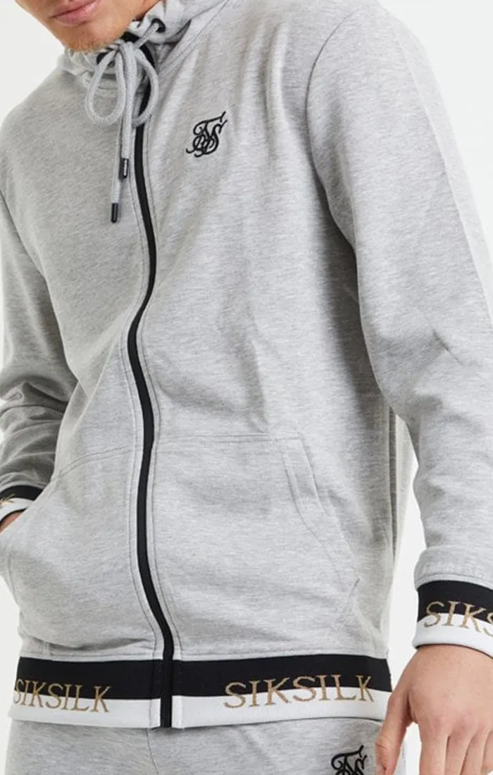 Grey Marl Zip-Thru Funnel Hoodie sold by Siksilk product image thumbnail 2