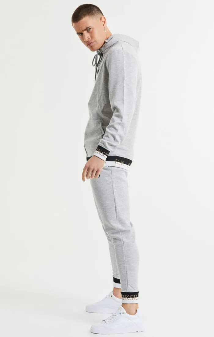 Grey Marl Zip-Thru Funnel Hoodie sold by Siksilk product image thumbnail 3
