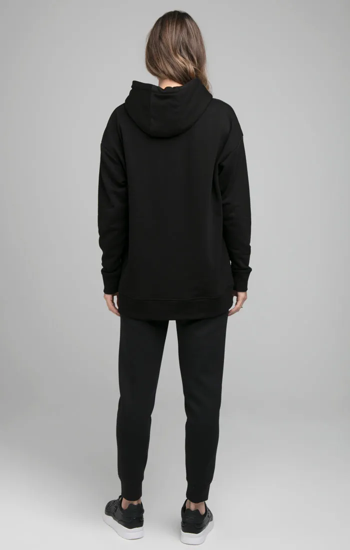 Black Longline Hoodie sold by Siksilk product image thumbnail 3