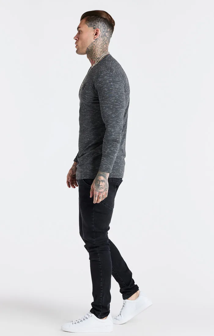 Black Long Sleeve Muscle Fit T-Shirt sold by Siksilk product image thumbnail 5