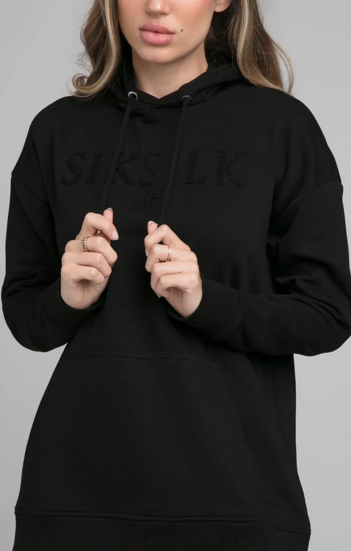 Black Longline Hoodie sold by Siksilk product image thumbnail 4