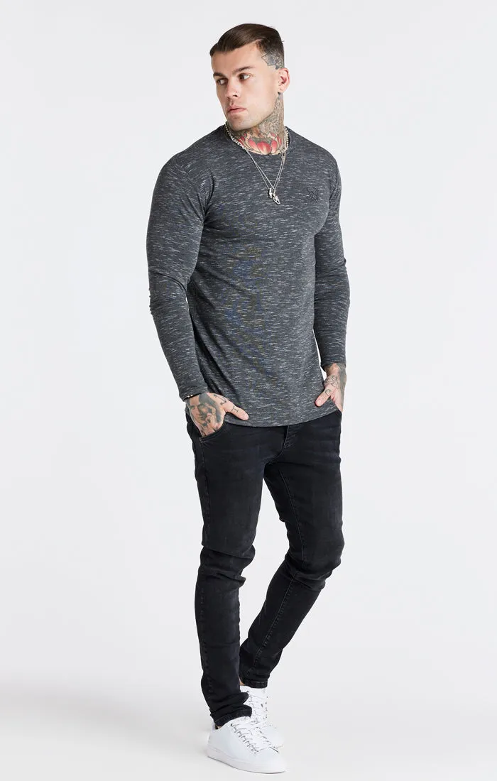 Black Long Sleeve Muscle Fit T-Shirt sold by Siksilk product image thumbnail 4